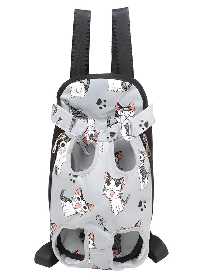 KittuPet حقيبة ظهر لحمل القطط من KittuPet، حقيبة سفر واسعة ومريحة للحيوانات الأليفة مزودة بفتحات تهوية، وأحزمة قابلة للتعديل للمشي لمسافات طويلة وركوب الدراجات والاستخدام اليومي، تصميم خفيف الوزن ومتين، رمادي - Image 1